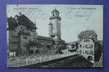 Ansichtskarte AK Berlin 1913 Gartenstadt Frohnau Casino Stationsgebäude Biergarten Restaurant Ortsansicht Architektur